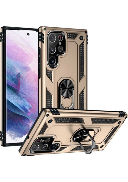 Samsung Galaxy S22 Ultra Uyumlu Kılıf Vega Kapak, Gold