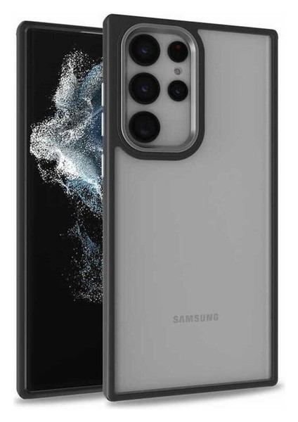 Samsung Galaxy S22 Ultra Uyumlu Kılıf Flora Kapak, Siyah