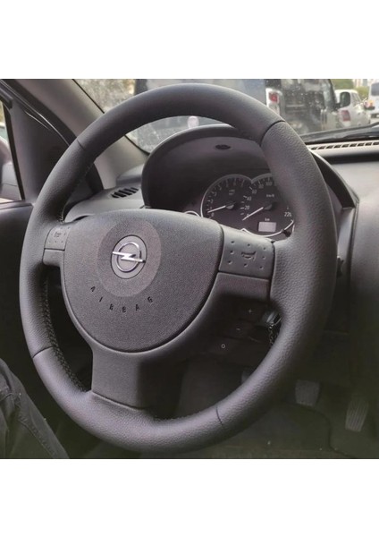 Opel Corsa C Kasa 2000-2006 Araca Özel Direksiyon Deri Kılıfı (Düz Deri)