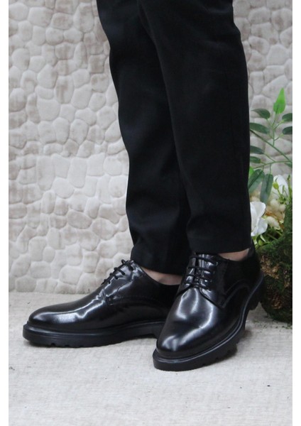 2746 Siyah Açma Iç Ve Dış Deri Kalın Taban Erkek Ayakkabı modelleri
