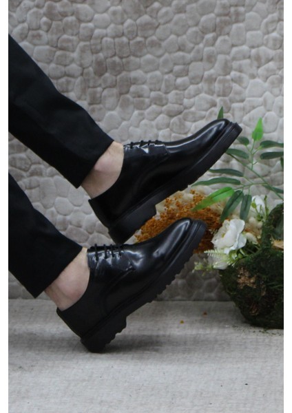 2746 Siyah Açma Iç Ve Dış Deri Kalın Taban Erkek Ayakkabı indirimleri