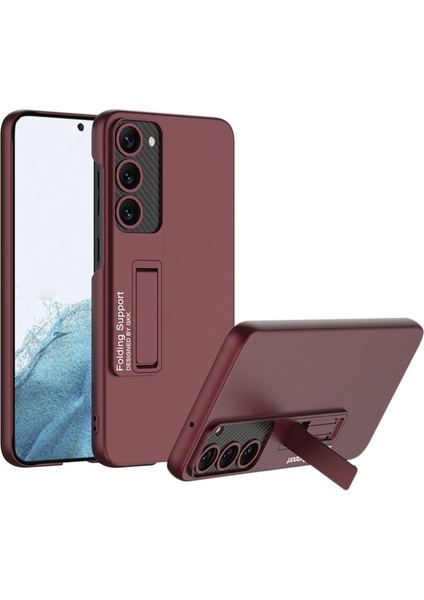 Samsung Galaxy S23 Plus Uyumlu Kılıf Standlı Ays Kapak, Kırmızı