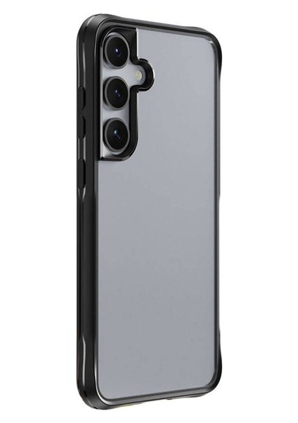 Samsung Galaxy S24 Plus Uyumlu Kılıf Şeffaf Sert Pc Arka Yüzey Tasarımlı Edo Kapak, Siyah