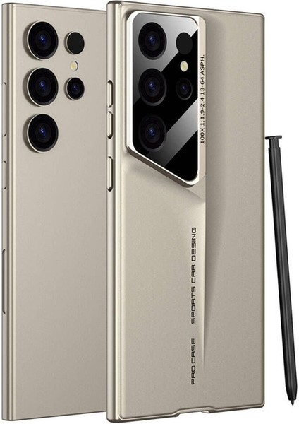 Samsung Galaxy S24 Ultra Uyumlu Kılıf Ultra Ince Kameralı Korumalı Sert Rubber Procase Kapak, Gold