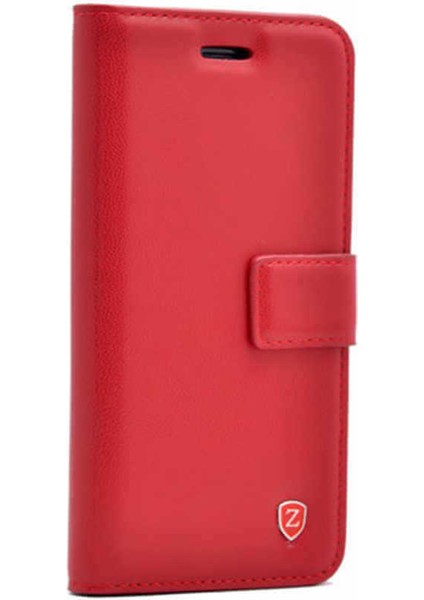Samsung Galaxy S6 Uyumlu Kılıf New Delüxe Kapaklı Standlı Kılıf, Kırmızı