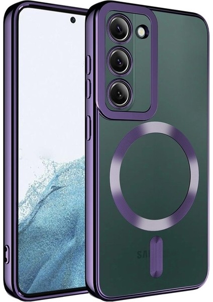 Samsung Galaxy S23 Plus Uyumlu Kılıf Magsafe Wireless Şarj Özellikli Setro Silikon, Derin Mor