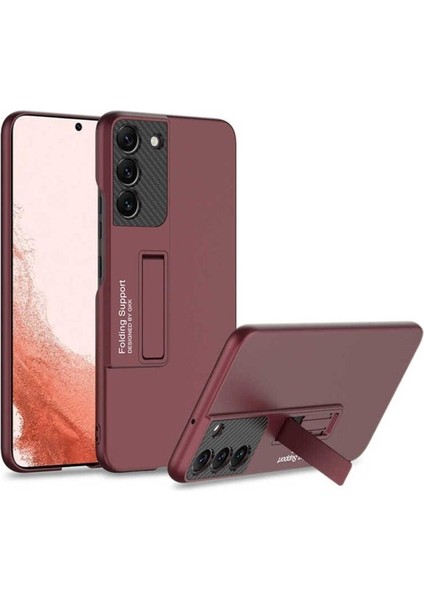 Samsung Galaxy S22 Uyumlu Kılıf Standlı Ays Kapak, Koyu Mor