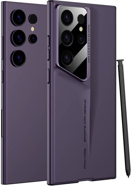 Samsung Galaxy S24 Ultra Uyumlu Kılıf Ultra Ince Kameralı Korumalı Sert Rubber Procase Kapak, Mor