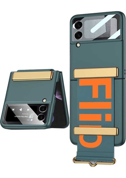 Samsung Galaxy Z Flip 3 Uyumlu Kılıf Flio Kıpta Kapak, Koyu Yeşil