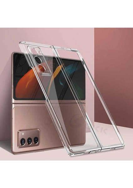 Samsung Galaxy Z Fold 2 Uyumlu Kılıf Kıpta Kapak, Renksiz