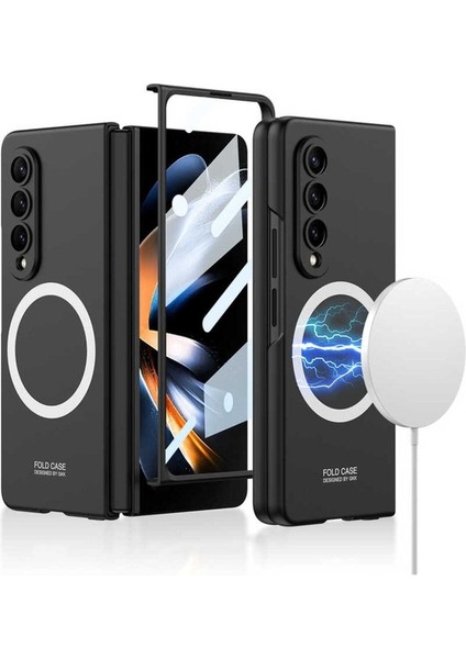 Samsung Galaxy Z Fold 4 Uyumlu Kılıf Wireless Şarj Özellikli Kıpta Magsafe Kapak