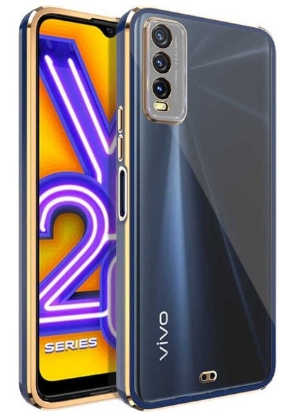 Vivo Y20S Uyumlu Kılıf Voit Clear Kapak, Lacivert