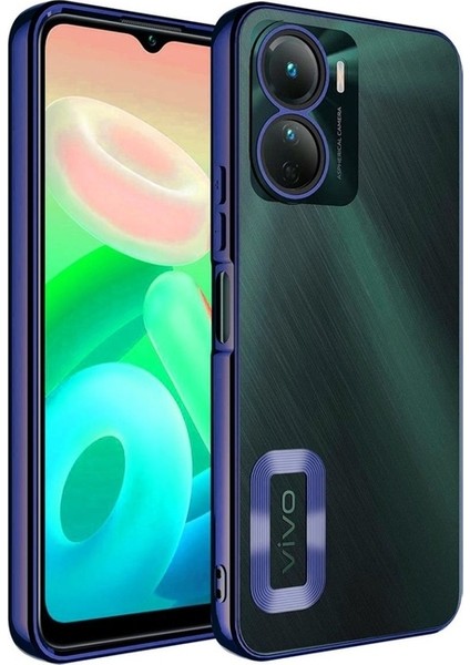 Vivo Y16 Uyumlu Kılıf Kamera Korumalı Logo Gösteren Omega Kapak, Lacivert