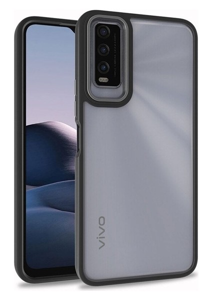 Vivo Y20S Uyumlu Kılıf Flora Kapak, Siyah