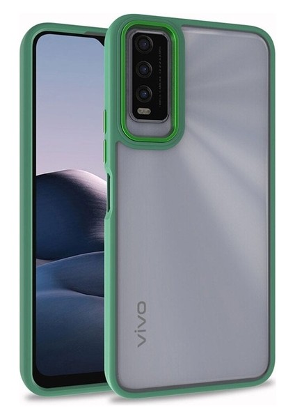 Vivo Y20S Uyumlu Kılıf Flora Kapak, Yeşil