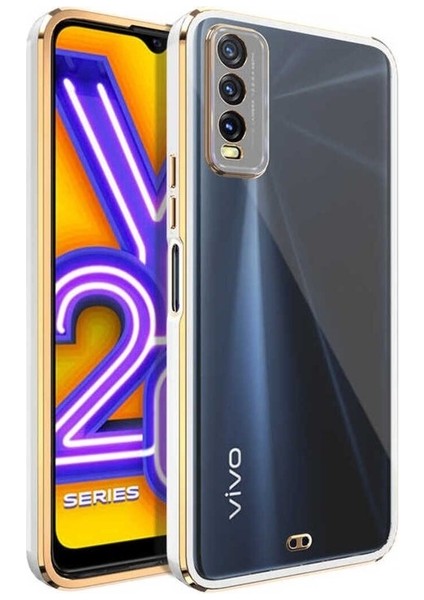 Vivo Y11S Uyumlu Kılıf Voit Clear Kapak, Beyaz