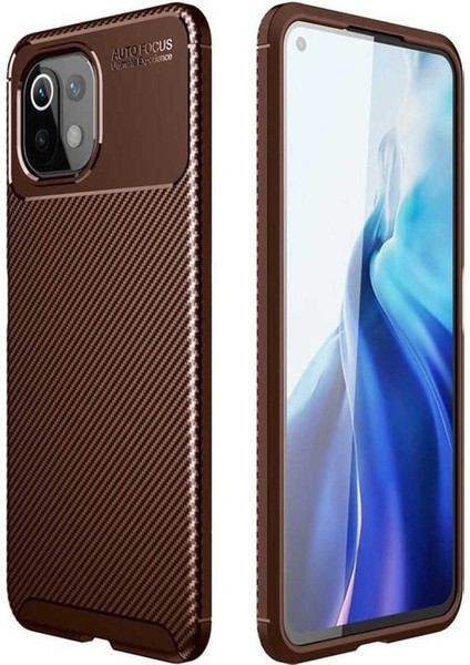 Xiaomi Mi 11 Lite Uyumlu Kılıf Negro Silikon Kapak, Kahverengi