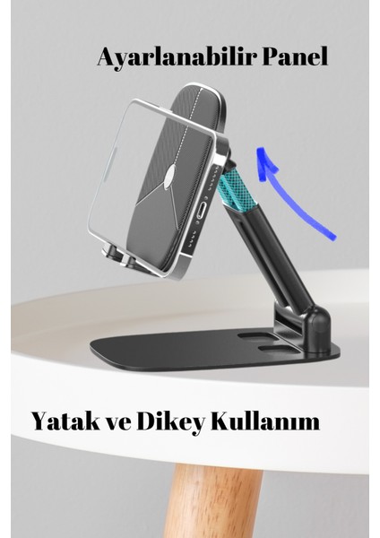 EH228 360° Ayarlanabilir Katlanabilir Masaüstü Telefon Tablet Tutucu