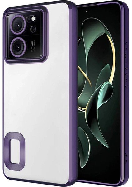 Xiaomi Mi 13T Uyumlu Kılıf Kamera Korumalı Logo Gösteren Omega Kapak, Derin Mor