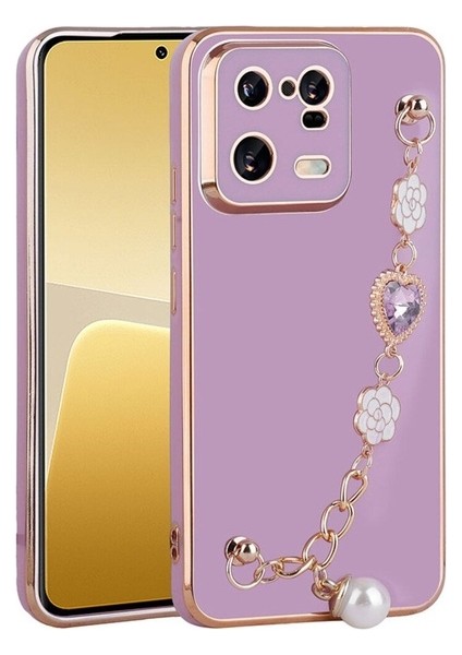 Xiaomi Mi 13 Pro Uyumlu Kılıf El Tutamaçlı Kamera Korumalı Taka Silikon Kapak, Mor