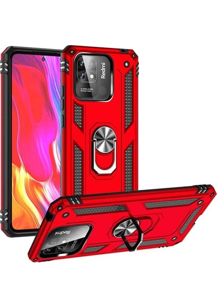 Xiaomi Redmi 10C Uyumlu Kılıf Vega Kapak, Kırmızı