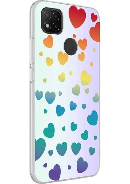 Xiaomi Redmi 9c Uyumlu Kılıf M-Blue Desenli Kapak, Heart No3