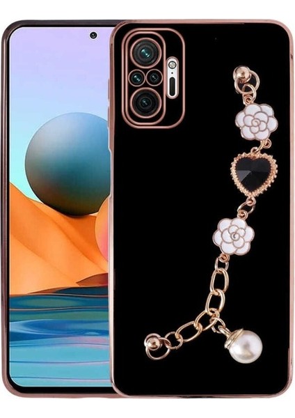 Xiaomi Redmi Note 10 Pro Uyumlu Kılıf El Tutamaçlı Kamera Korumalı Taka Silikon Kapak, Siyah