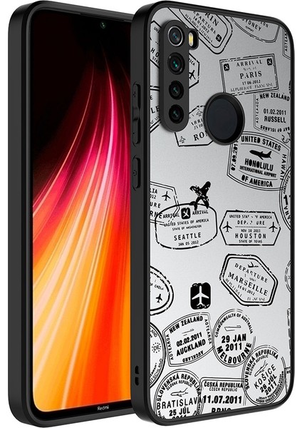 Xiaomi Redmi Note 8 Uyumlu Kılıf Aynalı Desenli Kamera Korumalı Parlak Mirror Kapak, Seyahat