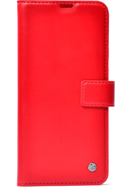 Xiaomi Redmi Note 12 Pro 5g Uyumlu Kılıf Kar Deluxe Kapaklı Kılıf, Kırmızı