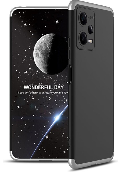 Xiaomi Redmi Note 12 5g Uyumlu Kılıf Ays Kapak, Siyah-Gri
