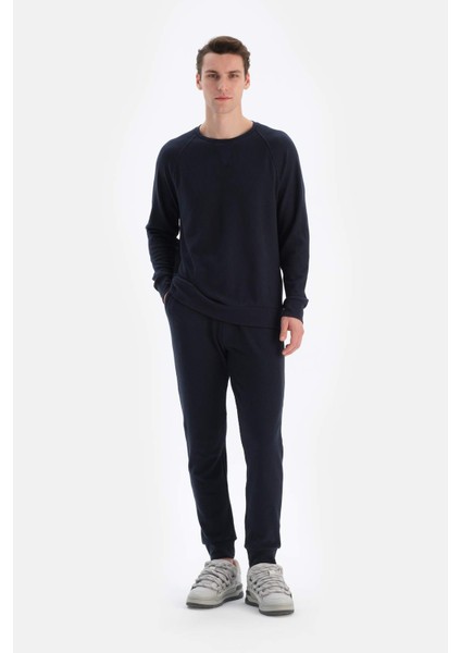 Siyah Jogger Paça Waffle Pantolon