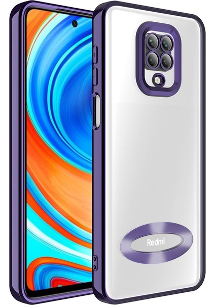 Xiaomi Redmi Note 9s Uyumlu Kılıf Kamera Korumalı Logo Gösteren Omega Kapak, Derin Mor