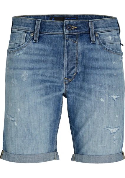 Jack & Jones Slim Fit Mavi Erkek Denim Şort Jjırıck Jjblaır Shorts Ge 702 Sn