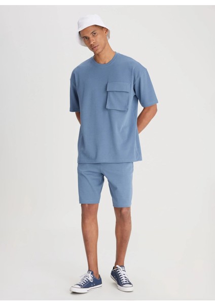 Regular Fit Indigo Erkek Sweat Şort L241671TF fiyatları