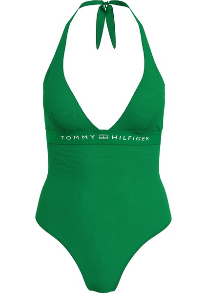 Tommy Hilfiger Yeşil Kadın Mayo Halter One Pıece Rp, L4B UW0UW05259