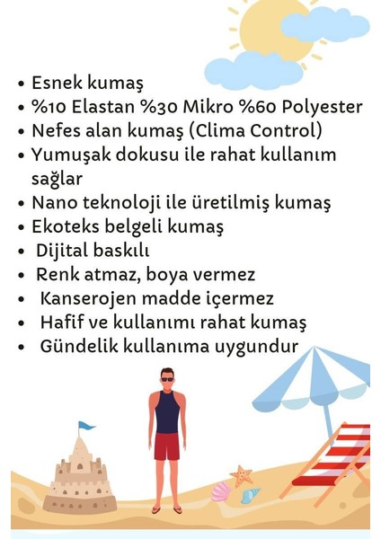 Dijital Baskılı Nefes Alan Clima Control Kumaş Erkek Askılı Plaj T-Shirt Atlet - Mb0384