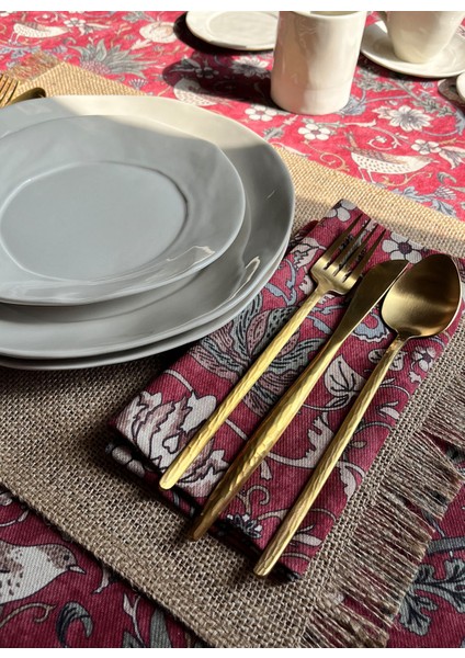 Bordo Kuş Desenli Peçete modelleri