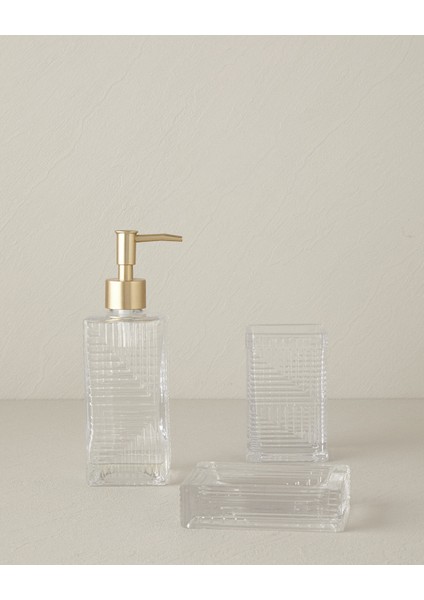 Merle Cam 3'lü Banyo Seti Şeffaf