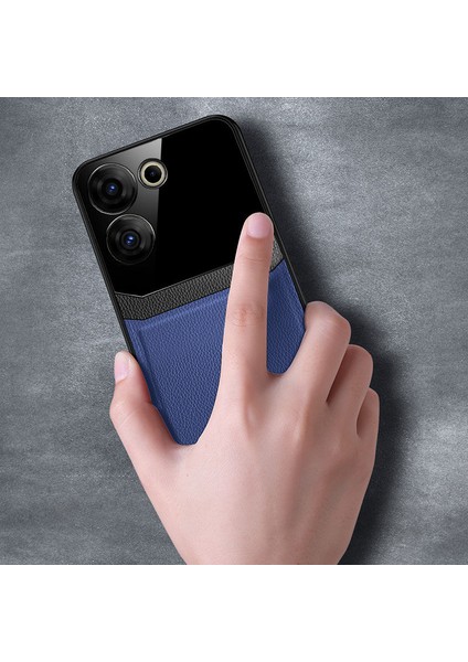 Tecno Camon 20 Pro 4g Uyumlu Kılıf Zebana Lens Deri Kılıf Lacivert modelleri