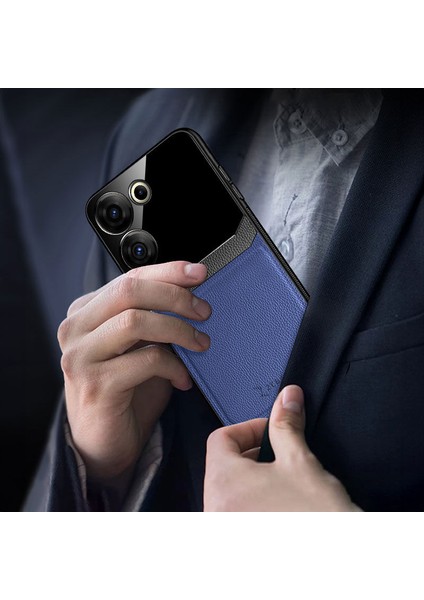 Tecno Camon 20 Pro 4g Uyumlu Kılıf Zebana Lens Deri Kılıf Lacivert fırsatları