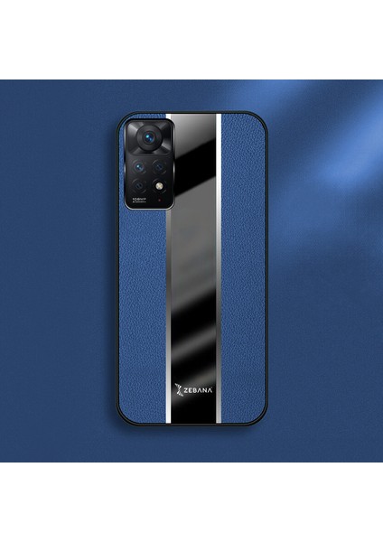 Xiaomi Redmi Note 11 4g Uyumlu Kılıf Zebana Premium Deri Kılıf Mavi fiyatları