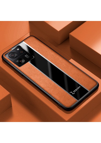 Xiaomi Mi 13T Pro Uyumlu Kılıf Zebana Premium Deri Kılıf Kahverengi