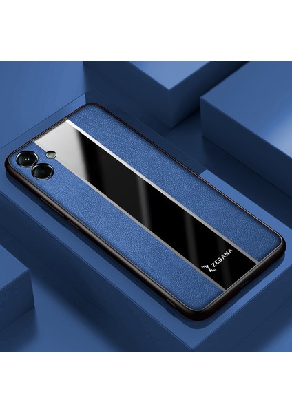 Samsung Galaxy A05 Uyumlu Kılıf Zebana Premium Deri Kılıf Mavi