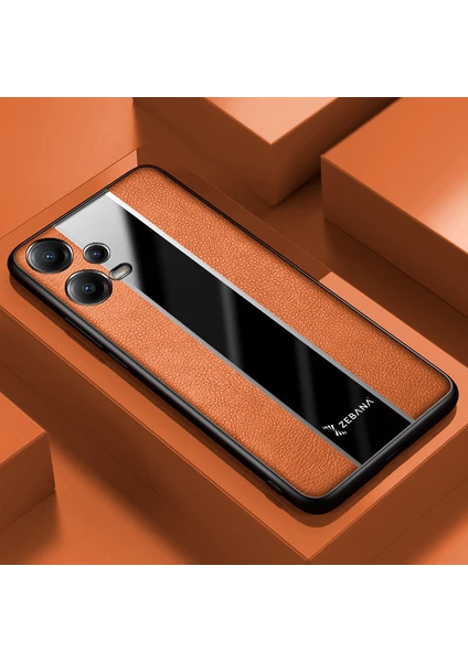 Xiaomi Poco X5 5g Uyumlu Kılıf Zebana Premium Deri Kılıf Kahverengi