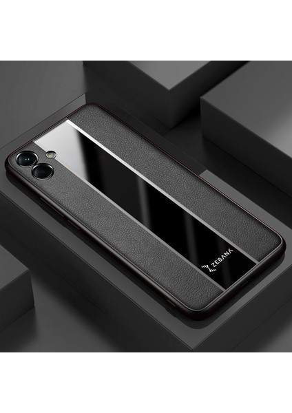Samsung Galaxy A05 Uyumlu Kılıf Zebana Premium Deri Kılıf Siyah