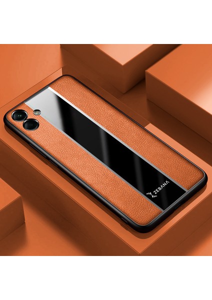 Samsung Galaxy A05 Uyumlu Kılıf Zebana Premium Deri Kılıf Kahverengi