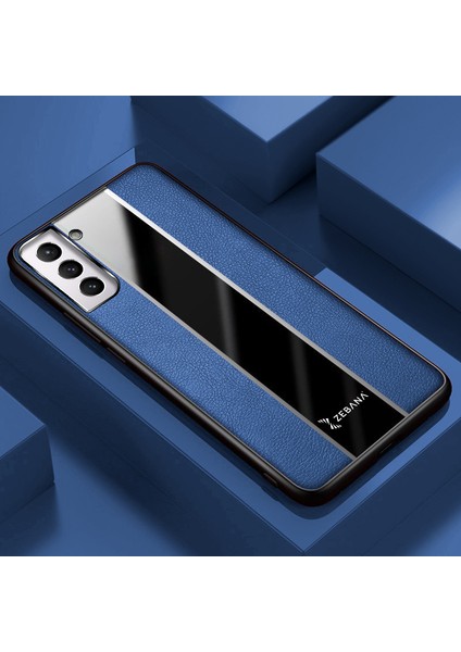 Samsung Galaxy S24 Uyumlu Kılıf Zebana Premium Deri Kılıf Mavi