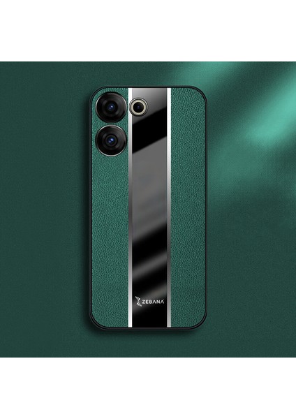 Tecno Camon 20 4g Uyumlu Kılıf Zebana Premium Deri Kılıf Yeşil fiyatları
