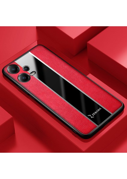 Xiaomi Poco X5 5g Uyumlu Kılıf Zebana Premium Deri Kılıf Kırmızı