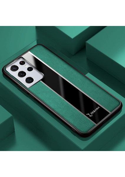 Samsung Galaxy S24 Ultra Uyumlu Kılıf Zebana Premium Deri Kılıf Yeşil